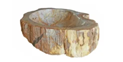 24" Petrified Wood Stone Vessel Sink, Honed, Beige, Brown, PEWD-#2114