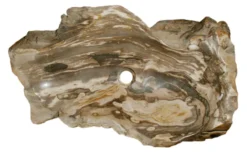 30.5" Petrified Wood Stone Vessel Sink, Brown, Taupe