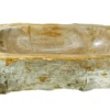 21" Petrified Wood Stone Vessel Sink, Rectangle, Beige, Black, PEWD-#096