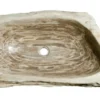 27" Petrified Wood Stone Vessel Sink, Rectangle, Taupe, PEWD-#013