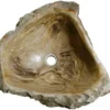 18.5" Petrified Wood Stone Vessel Sink, Beige, Taupe