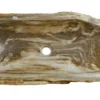 30" Petrified Wood Stone Vessel Sink, Beige, Taupe