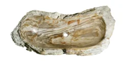 42" Petrified Wood Stone Vessel Sink, Brown, Taupe, PEWD-#002
