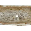 39" Petrified Wood Stone Vessel Sink, Cream, Red Orange
