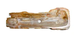 40" Petrified Wood Stone Vessel Sink, Brown, Red Orange, PEWD-#024
