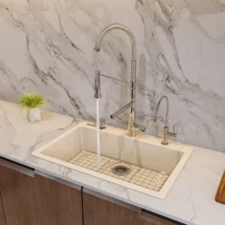 ALFI Biscuit 30" Drop-In Single Bowl Granite Composite Kitchen Sink, AB3020DI-B