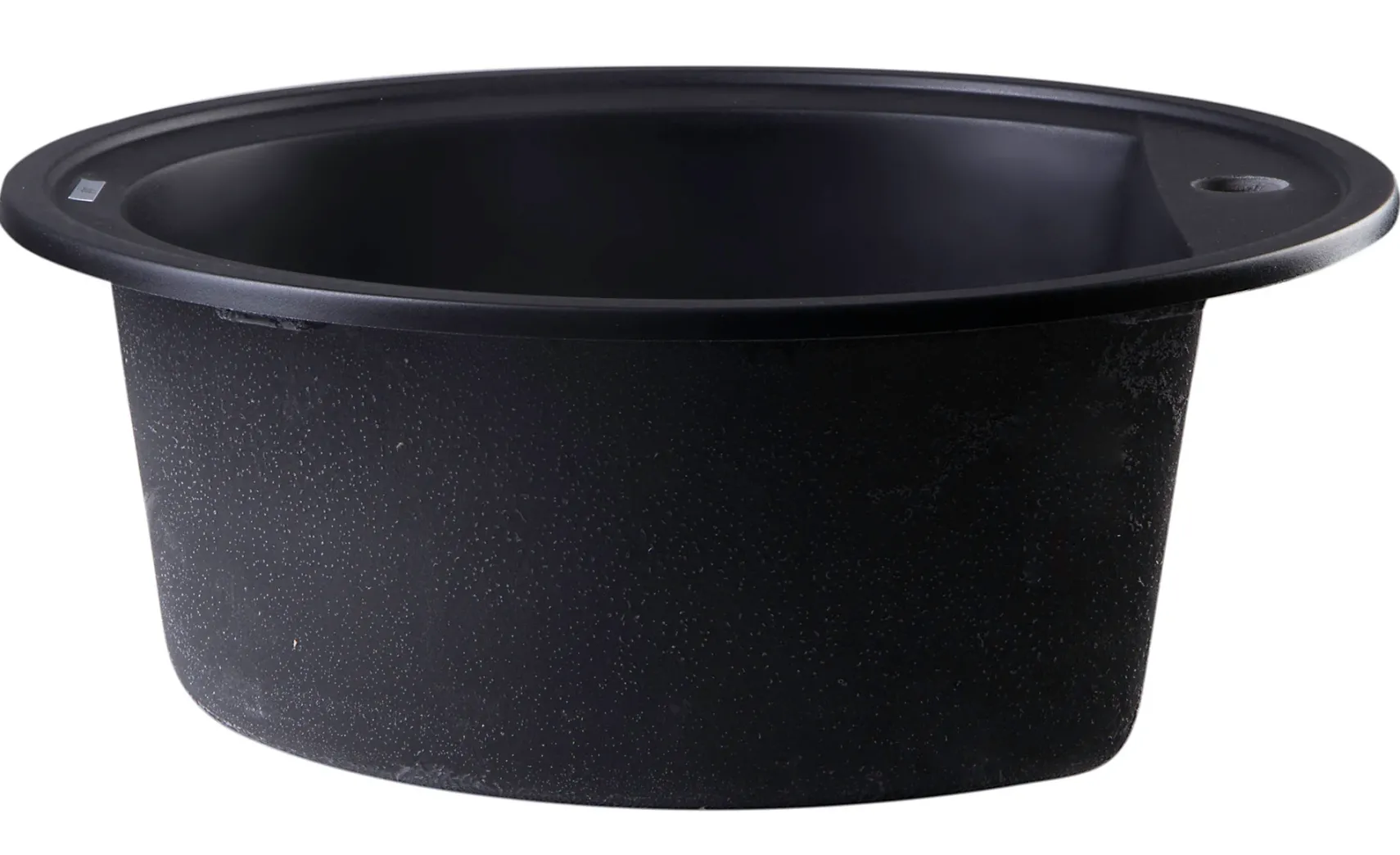 ALFI Black 20" Drop-In Round Granite Composite Kitchen Prep Sink, AB2020DI-BLA