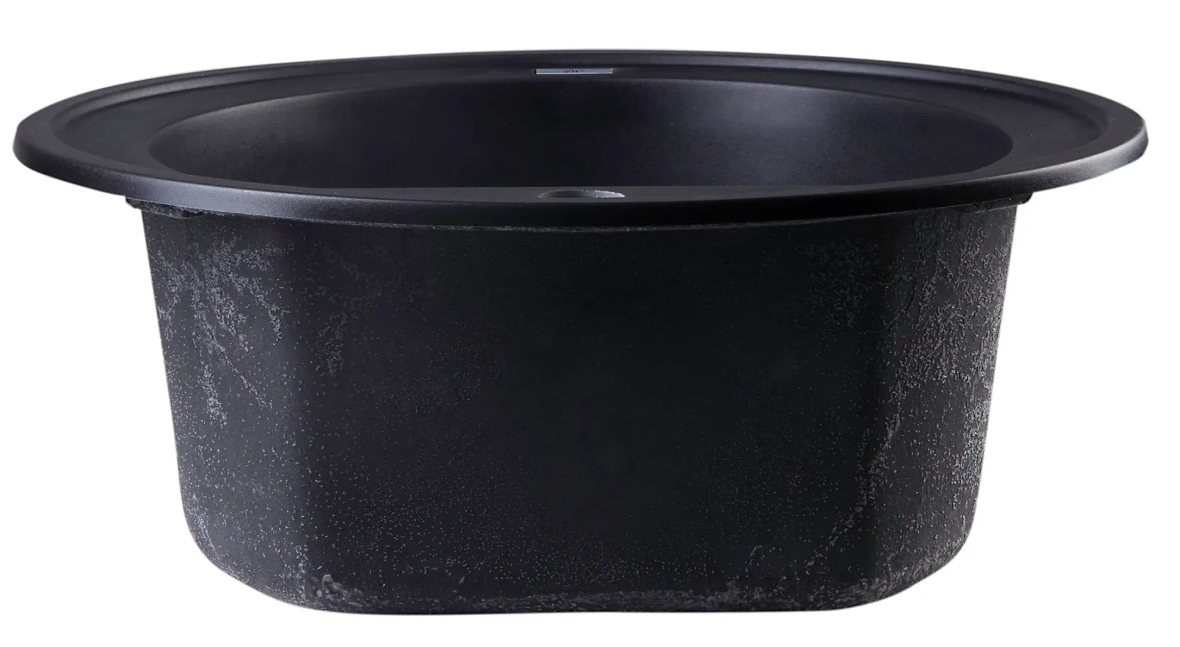 ALFI Black 20" Drop-In Round Granite Composite Kitchen Prep Sink, AB2020DI-BLA