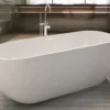 ALFI brand 59" Acrylic Free Standing Oval Soaking Bathtub, White, AB8838
