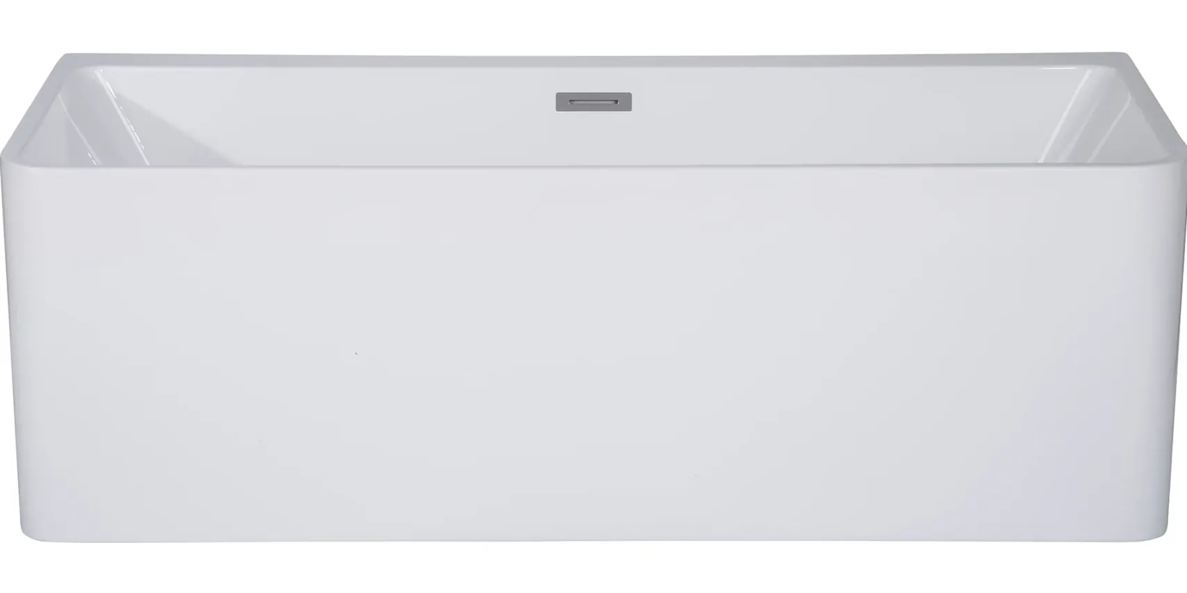 ALFI brand 59" Acrylic Free Standing Rectangle Soaking Bathtub, White, AB8858