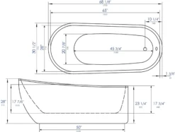 ALFI brand 68" Acrylic Free Standing Oval Soaking Bathtub, White, AB8826