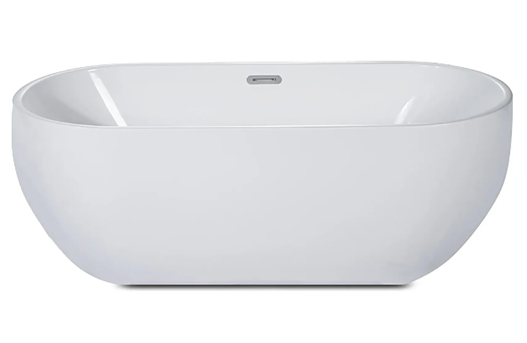 ALFI brand 67" Acrylic Free Standing Oval Soaking Bathtub, White, AB8839