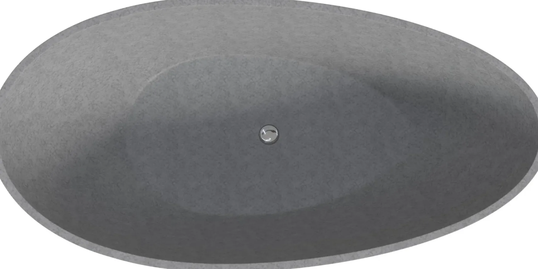 ALFI brand 72" Concrete Free Standing Oval Bathtub, Gray Matte, ABCO72TUB