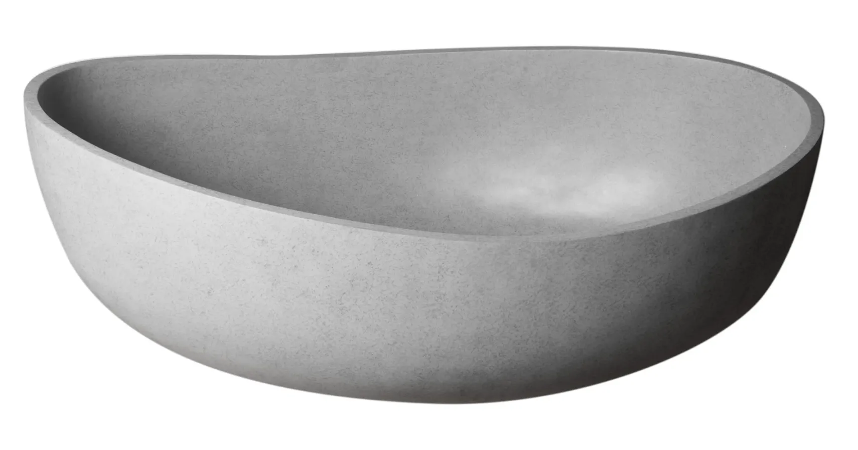 ALFI brand 63" Concrete Free Standing Oval Bathtub, Gray Matte, ABCO63TUB