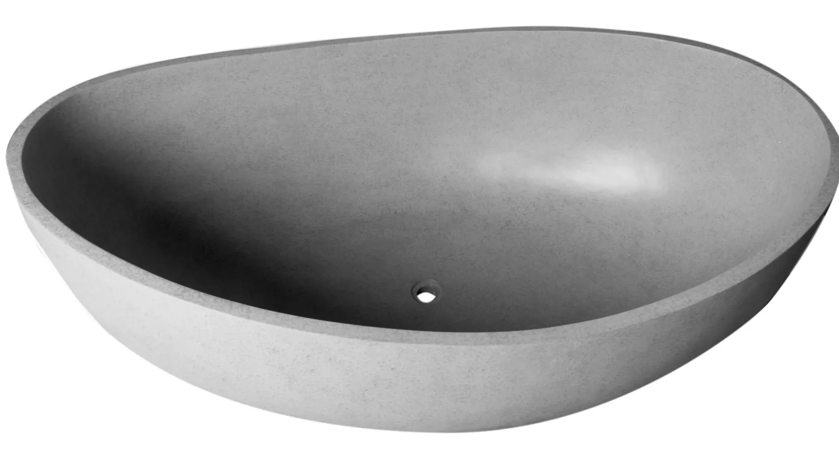ALFI brand 63" Concrete Free Standing Oval Bathtub, Gray Matte, ABCO63TUB