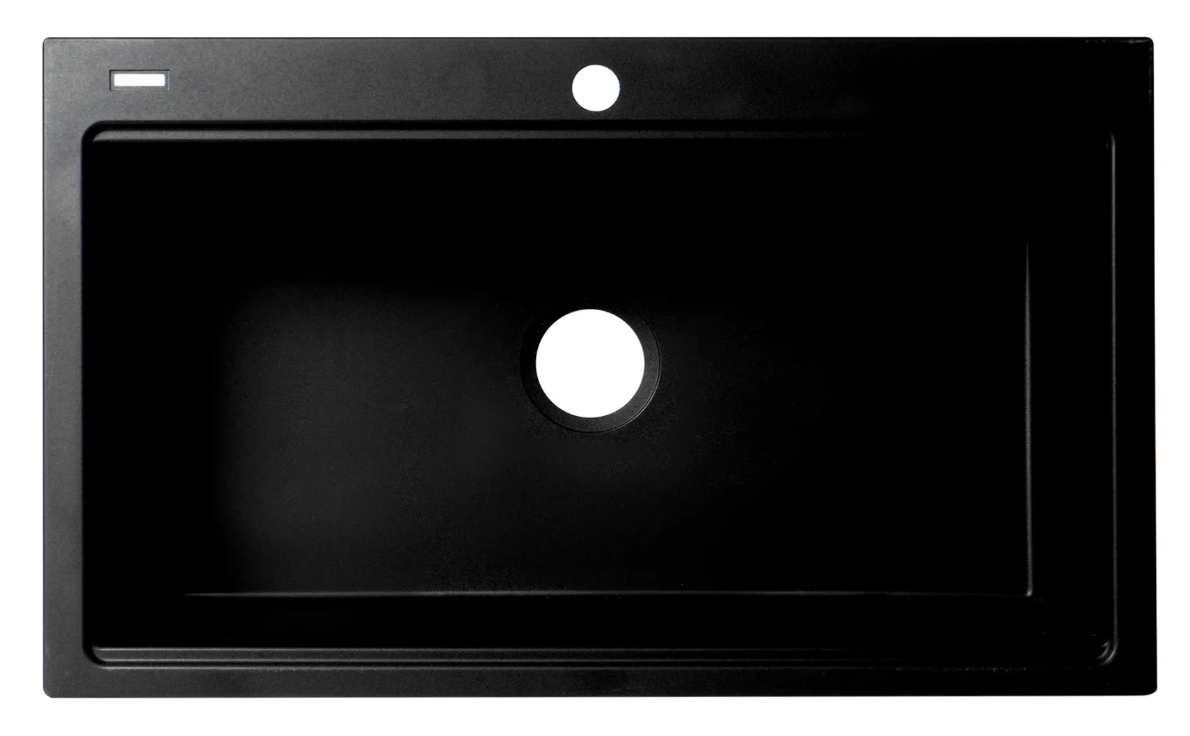 ALFI brand 34" Drop In Granite Composite Workstation Kitchen Sink with Accessories, Black, 1 Faucet Hole, AB3418SBDI-BLA
