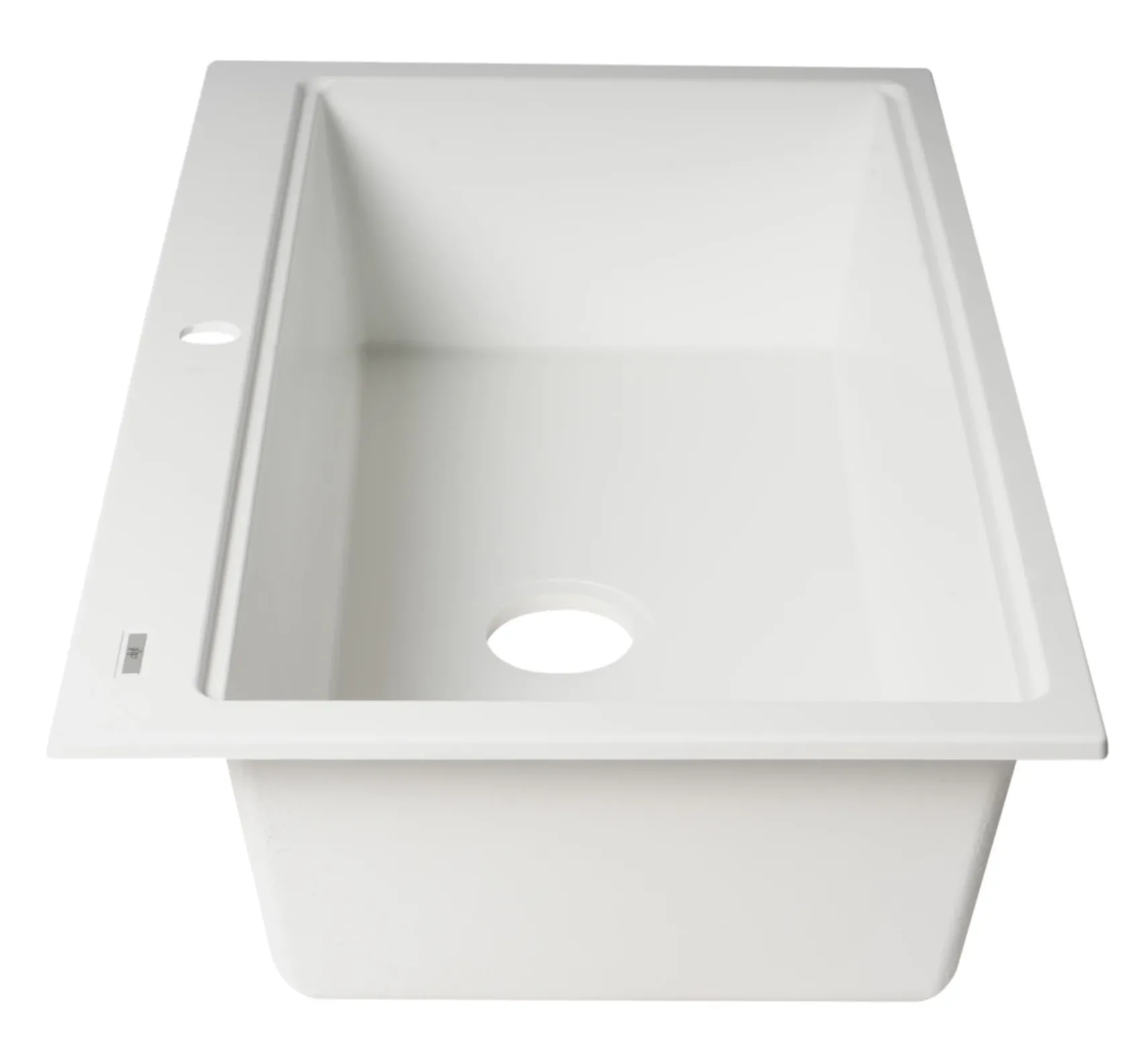 ALFI brand 34" Drop In Granite Composite Workstation Kitchen Sink with Accessories, White, 1 Faucet Hole, AB3418SBDI-W