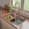 ALFI brand 32" Fireclay Workstation Dual Mount Kitchen Sink, Gray Matte, Includes Drainboard, No Faucet Hole, ABFS3219SUD-GM