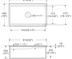 ALFI brand 32" Fireclay Workstation Dual Mount Kitchen Sink, Gray Matte, Includes Drainboard, No Faucet Hole, ABFS3219SUD-GM