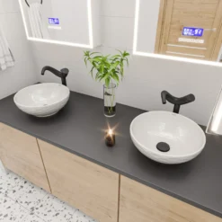 ALFI brand 1.2 GPM Lever Curved Spout Bathroom Faucet, Modern, Black Matte, AB1570-BM