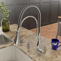 ALFI brand 1.8 GPM Lever Gooseneck Spout Touch Kitchen Faucet, Modern, Gray, Polished Chrome, ABKF3001-PC