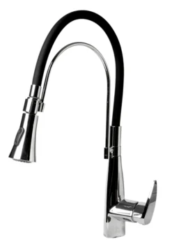 ALFI brand 1.8 GPM Lever Gooseneck Spout Touch Kitchen Faucet, Modern, Gray, Polished Chrome, ABKF3001-PC