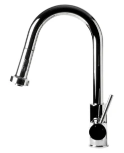 ALFI brand 1.66 GPM Lever Gooseneck Spout Touchless Kitchen Faucet, Modern, Gray, Pull Down, Polished Chrome, ABKF3262-PC