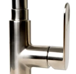 ALFI brand 1.8 GPM Lever Gooseneck Spout Touch Kitchen Faucet, Modern, Gray, Pull Down, Brushed Nickel, ABKF3480-BN