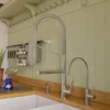 ALFI brand 1.7 GPM Lever Gooseneck Double Spout Touch Kitchen Faucet, Modern, Gray, Polished Chrome, ABKF3787-PC