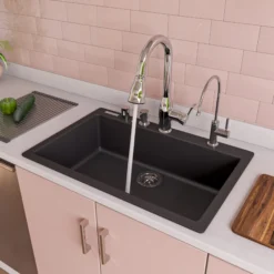 ALFI brand 1.8 GPM Lever Gooseneck Spout Touch Kitchen Faucet, Gray, Pull Down, Polished Chrome, Traditional, ABKF3783-PC