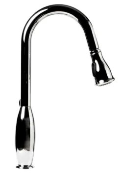 ALFI brand 1.8 GPM Lever Gooseneck Spout Touch Kitchen Faucet, Gray, Pull Down, Polished Chrome, Traditional, ABKF3783-PC