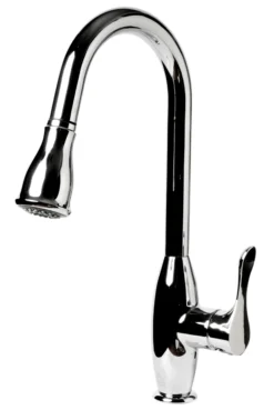 ALFI brand 1.8 GPM Lever Gooseneck Spout Touch Kitchen Faucet, Gray, Pull Down, Polished Chrome, Traditional, ABKF3783-PC