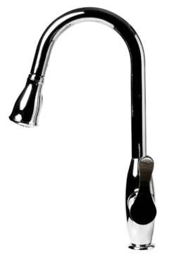 ALFI brand 1.8 GPM Lever Gooseneck Spout Touch Kitchen Faucet, Gray, Pull Down, Polished Chrome, Traditional, ABKF3783-PC