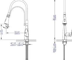 ALFI brand 1.8 GPM Lever Gooseneck Spout Touch Kitchen Faucet, Modern, Gray, Brushed Nickel, ABKF3001-BN