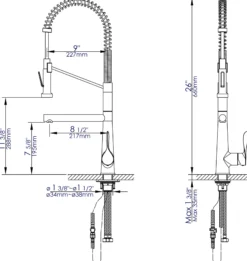 ALFI brand 1.7 GPM Lever Gooseneck Double Spout Touch Kitchen Faucet, Modern, Gray, Brushed Nickel, ABKF3787-BN