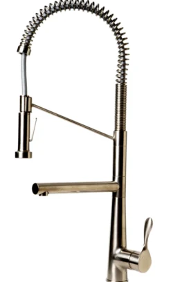 ALFI brand 1.7 GPM Lever Gooseneck Double Spout Touch Kitchen Faucet, Modern, Gray, Brushed Nickel, ABKF3787-BN