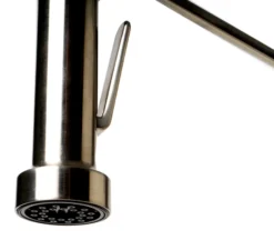 ALFI brand 1.7 GPM Lever Gooseneck Double Spout Touch Kitchen Faucet, Modern, Gray, Brushed Nickel, ABKF3787-BN