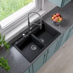 ALFI brand 1.8 GPM Lever Gooseneck Spout Touch Kitchen Faucet, Modern, Gray, Brushed Nickel, ABKF3732-BN