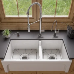 ALFI brand 1.8 GPM Lever Gooseneck Spout Touch Kitchen Faucet, Modern, Gray, Brushed Nickel, ABKF3732-BN