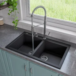 ALFI brand 1.8 GPM Lever Gooseneck Spout Touch Kitchen Faucet, Modern, Gray, Brushed Nickel, ABKF3732-BN