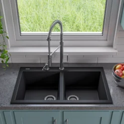ALFI brand 1.8 GPM Lever Gooseneck Spout Touch Kitchen Faucet, Modern, Gray, Brushed Nickel, ABKF3732-BN