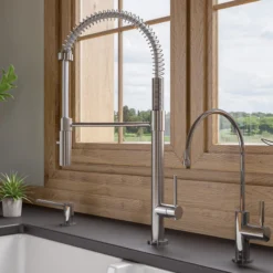 ALFI brand 1.8 GPM Lever Gooseneck Spout Touch Kitchen Faucet, Modern, Gray, Brushed Nickel, ABKF3732-BN