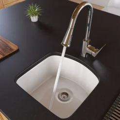 ALFI brand 1.8 GPM Lever Gooseneck Spout Touch Kitchen Faucet, Modern, Gray, Pull Down, Polished Chrome, ABKF3889-PC