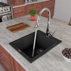 ALFI brand 1.8 GPM Lever Gooseneck Spout Touch Kitchen Faucet, Modern, Gray, Pull Down, Polished Chrome, ABKF3480-PC