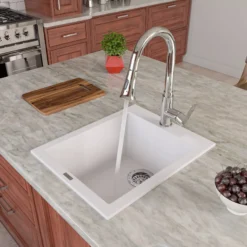 ALFI brand 1.8 GPM Lever Gooseneck Spout Touch Kitchen Faucet, Modern, Gray, Pull Down, Polished Chrome, ABKF3480-PC