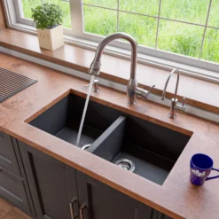 ALFI brand 1.8 GPM Lever Gooseneck Spout Touch Kitchen Faucet, Gray, Pull Down, Brushed Nickel, Traditional, ABKF3783-BN