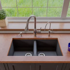 ALFI brand 1.8 GPM Lever Gooseneck Spout Touch Kitchen Faucet, Gray, Pull Down, Brushed Nickel, Traditional, ABKF3783-BN