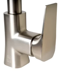 ALFI brand 1.8 GPM Lever Gooseneck Spout Touch Kitchen Faucet, Modern, Gray, Pull Down, Brushed Nickel, ABKF3889-BN