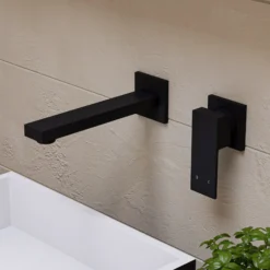 ALFI brand 1.2 GPM Lever Straight Spout Bathroom Faucet, Modern, Black Matte, AB1468-BM