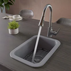 ALFI brand 19" Rectangle Fireclay Bar/Prep Sink, Gray Matte, ABF1319UD-GM